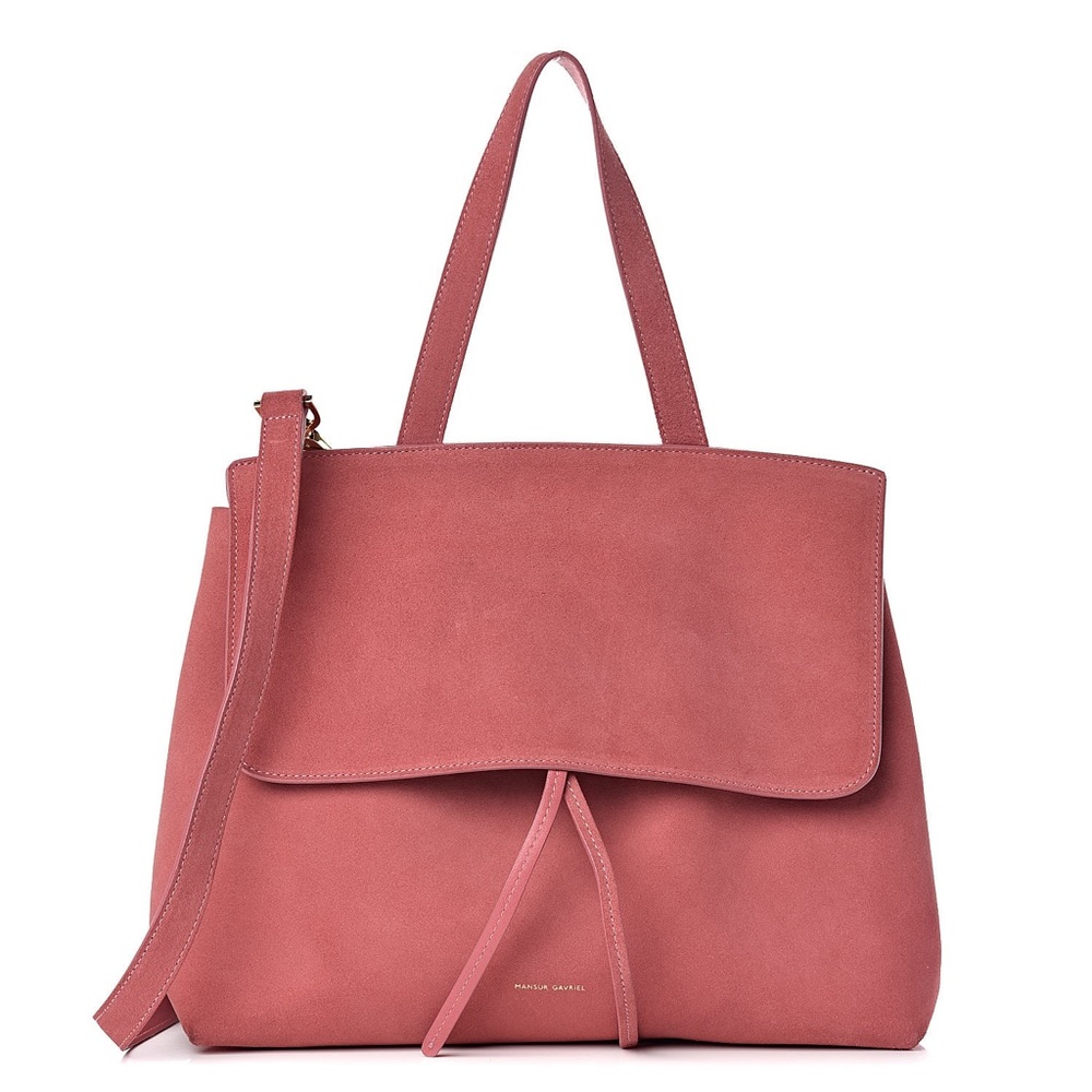 Mansur Gavriel Mini Lady Bag in Pink Suede